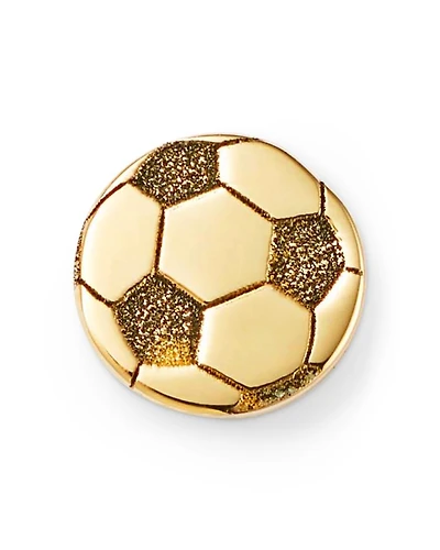 14K Yellow Gold Itty Bitty Symbols Soccer Ball Single Stud Earring