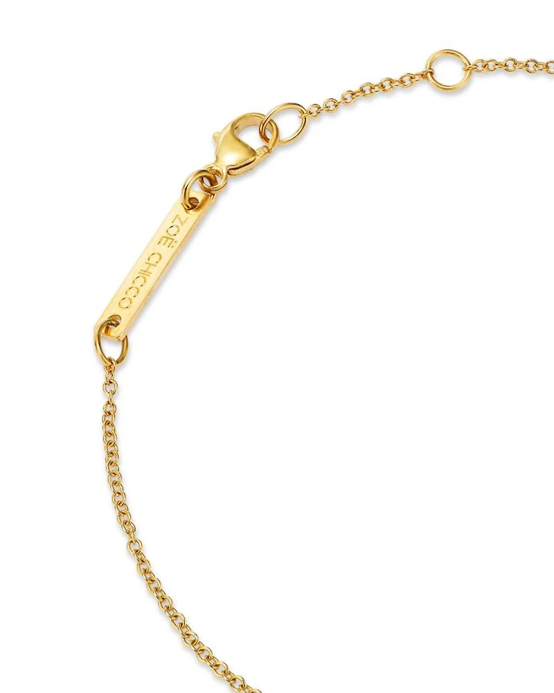 14K Yellow Gold Itty Bitty Symbols Hummingbird Link Chain Bracelet