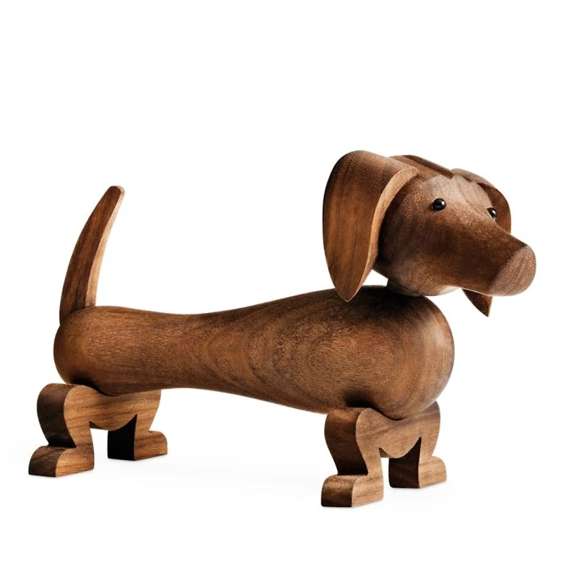 Walnut Dachshund Dog Figure