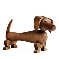 Walnut Dachshund Dog Figure