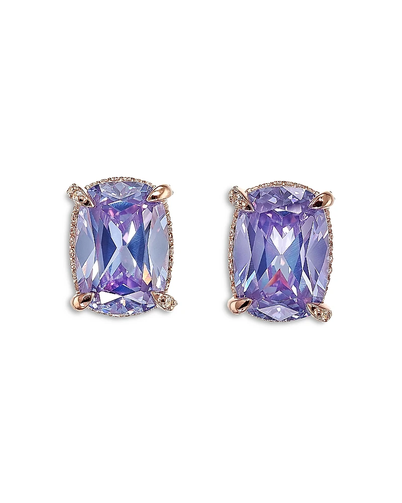 Anabela Chan 18K Rose Gold-Plated Sterling Silver Supernova Simulated Amethyst & Simulated Diamond Stud Earrings