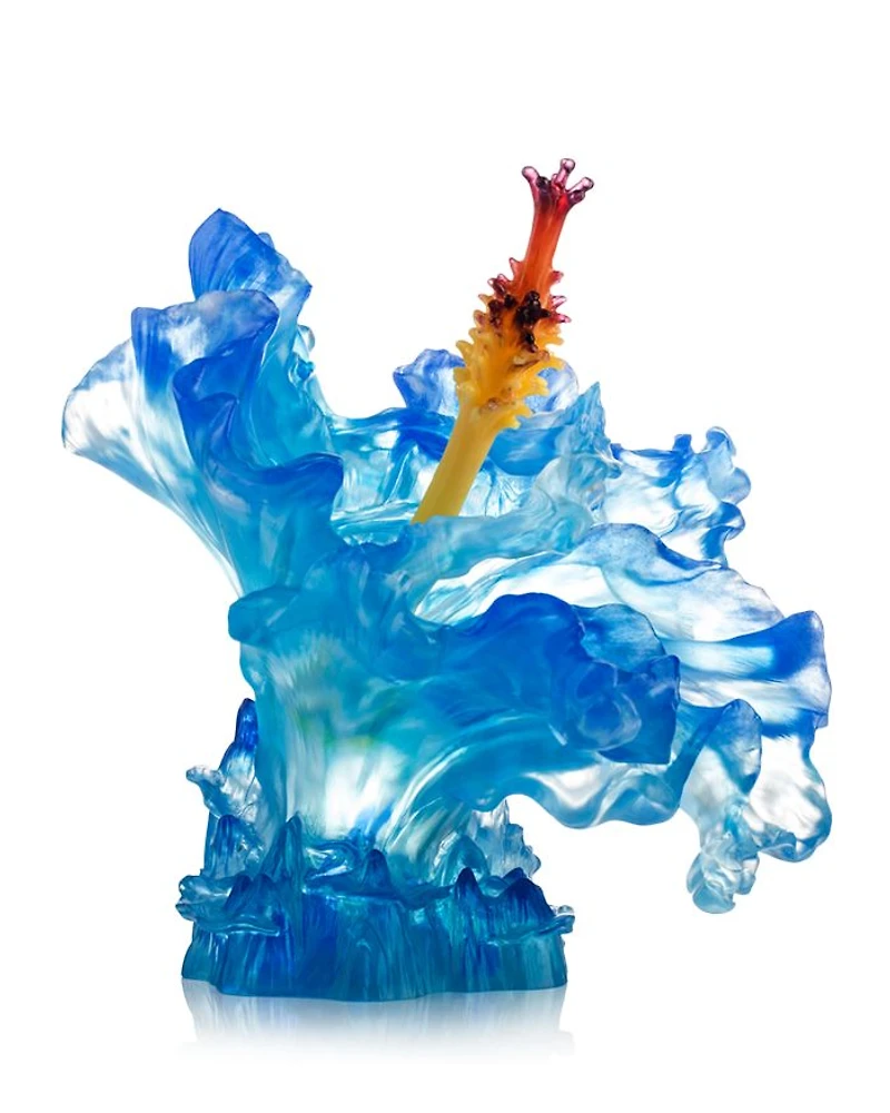 Cloudy Peaks Alight Crystal Figure