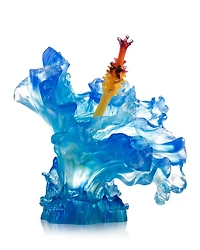 Cloudy Peaks Alight Crystal Figure