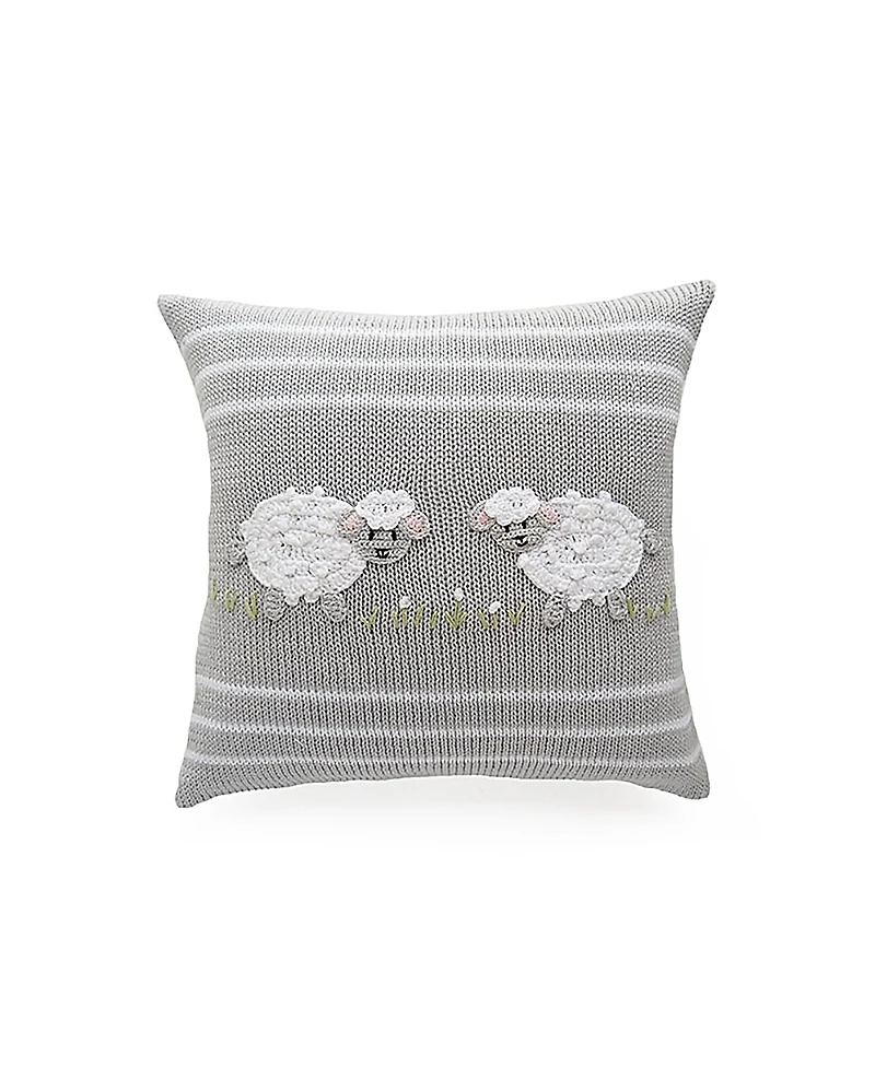 Melange Collection Grey Lamb Pillow, 10 x 10