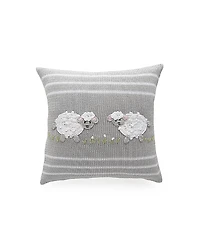 Melange Collection Grey Lamb Pillow, 10 x 10