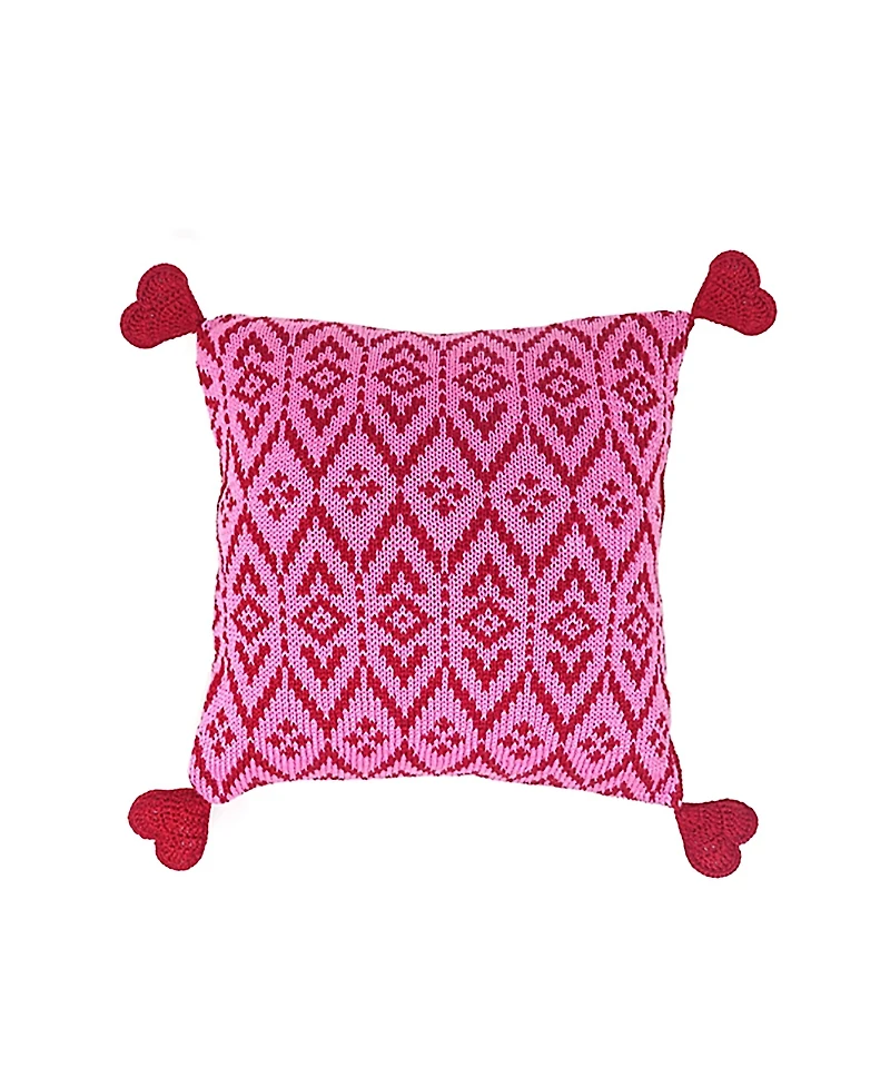 Melange Collection Heart Tassel Pillow, 10 x 10