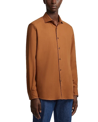 Zegna Cashco Regular Fit Button Down Shirt