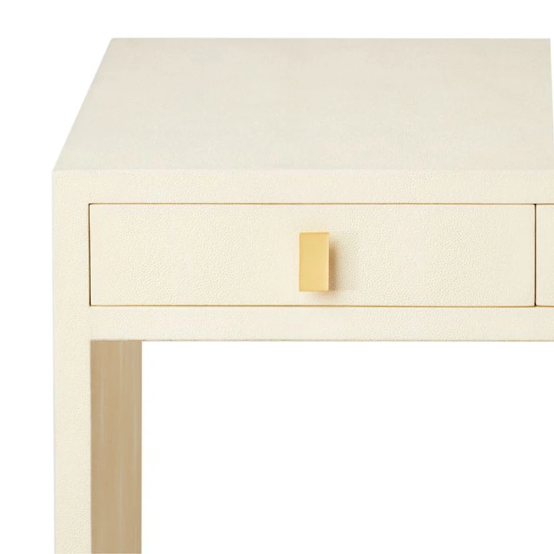 Shagreen Embossed Vanity Table & Stool Set