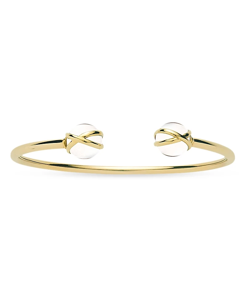 L. Klein 18K Yellow Gold Prisma Crystal Quartz Bangle Bracelet