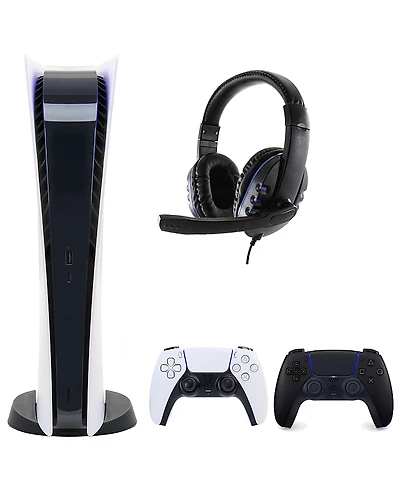 Sony PS5 Digital Console with Extra Black Dualsense Controller and Universal Headset
