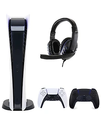 Sony PS5 Digital Console with Extra Black Dualsense Controller and Universal Headset