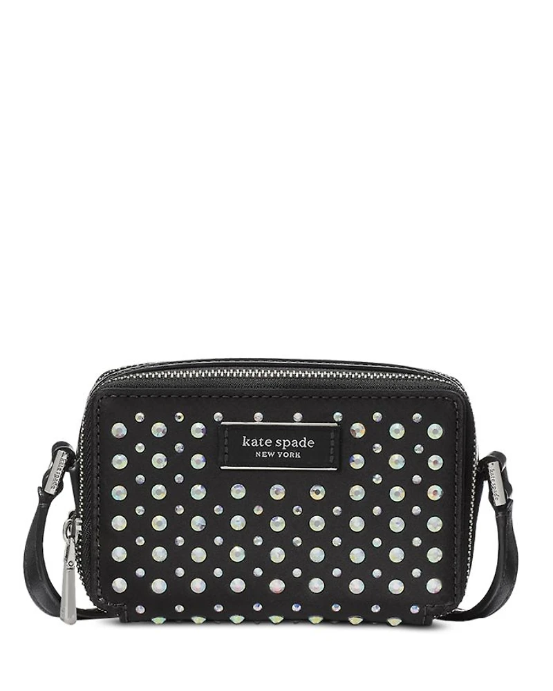 Double Zip Micro Embellished Crossbody