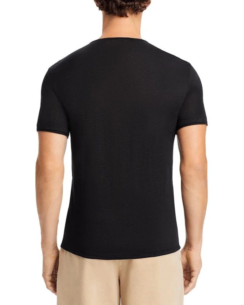 Linen Short Sleeve Henley