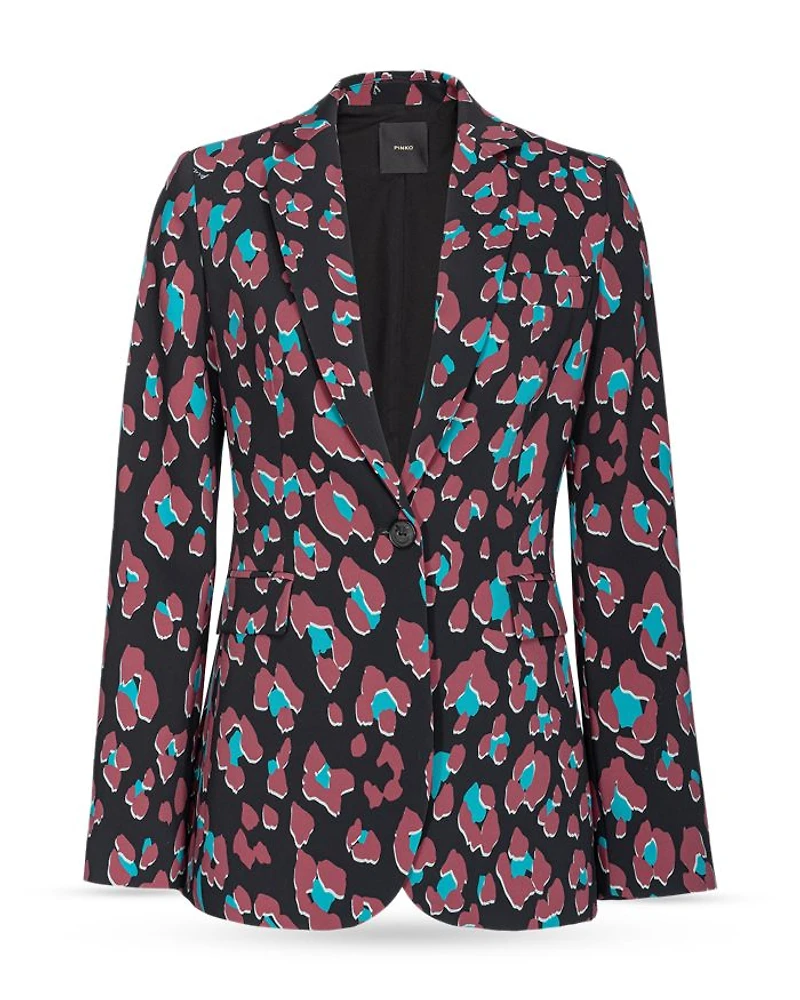 Grimilde Animal Print Slim Fit Cady Blazer