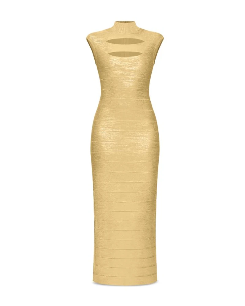 Foiled Cutout Bandage Gown