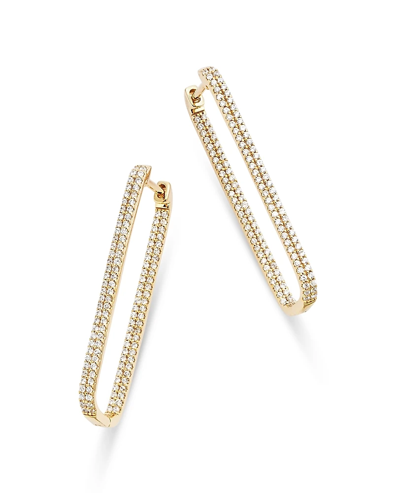 Bloomingdale's Fine Collection Diamond Geometric Hoop Earrings