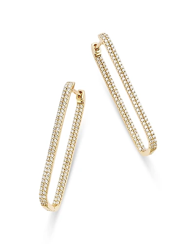 Bloomingdale's Fine Collection Diamond Geometric Hoop Earrings
