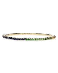 Extensible 18K Yellow Gold Rainbow Sapphire Stretch Tennis Bracelet
