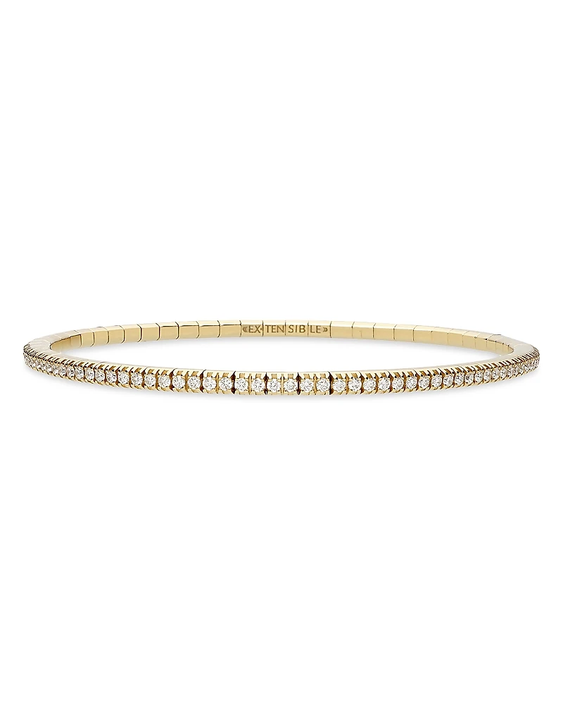 Extensible 18K Gold Stretch Diamond Tennis Bracelet