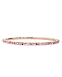 Extensible 18K Rose Gold Pink Sapphire Stretch Tennis Bracelet