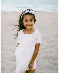 Girls' Lilly Lavender Seersucker Bow Headband - Little Kid, Big Kid