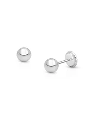 Tiny Blessings Children's 14K Gold 4mm Classic Round Studs Girls' Screw Back Earrings