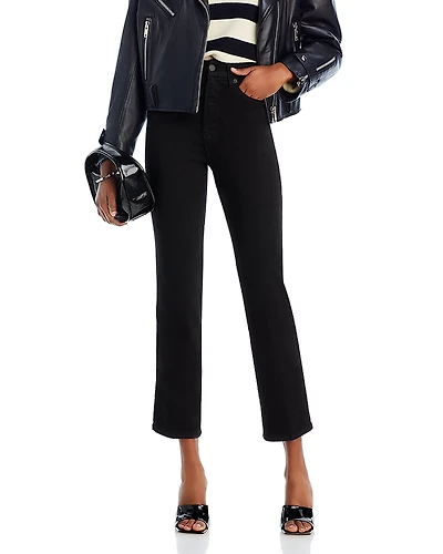 Good American Good Curve High Rise Ankle Straight Jeans