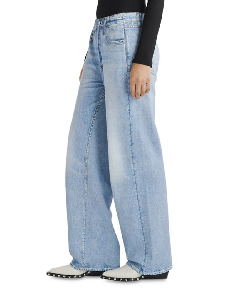 Miramar High Rise Wide Leg Cotton Terry Sweatpant Jeans