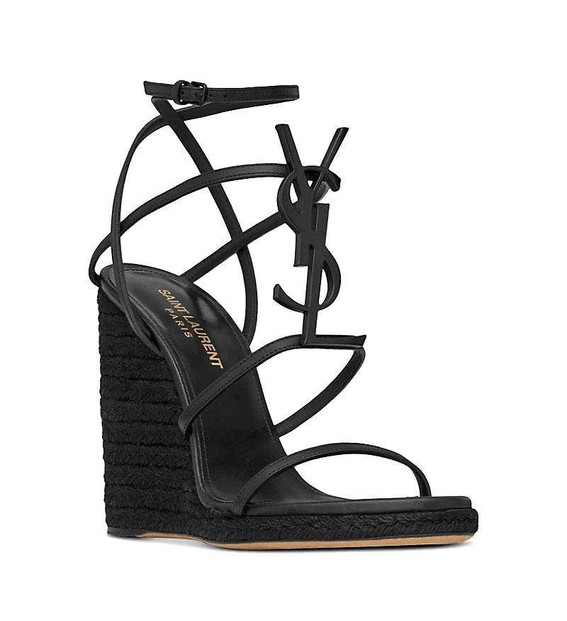 Saint Laurent Women's Cassandra Wedge Espadrilles