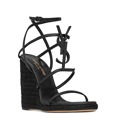 Saint Laurent Women's Cassandra Wedge Espadrilles