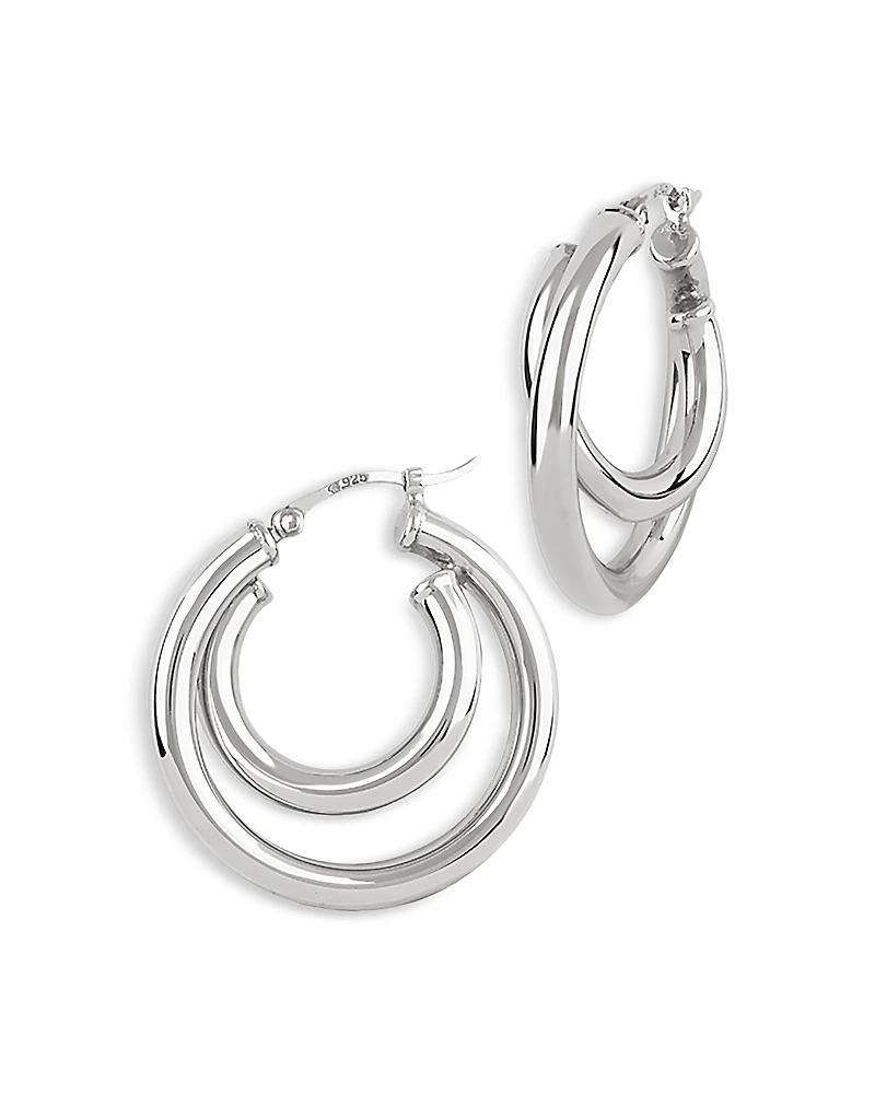 Bloomingdale's Fine Collection Polished Double Tube Hoop Earrings