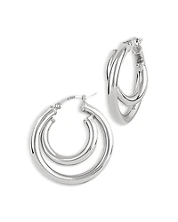 Bloomingdale's Fine Collection Polished Double Tube Hoop Earrings