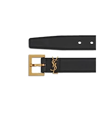 Cassandre Belt with Square Buckle Shiny Box Leather