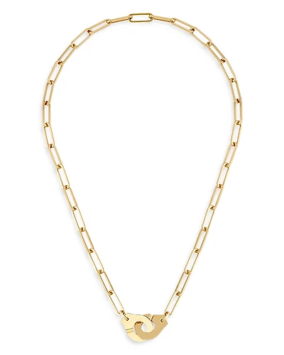 Dinh Van 18K Yellow Gold Menottes Interlocking Clasp Open Link Necklace, 17.5