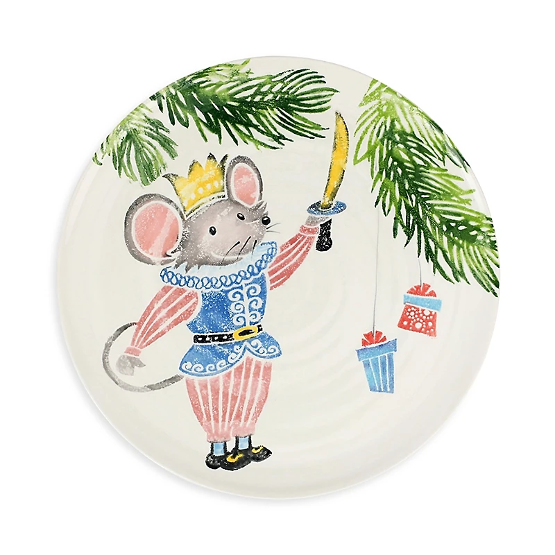 Vietri Nutcrackers Mouse King Round Platter
