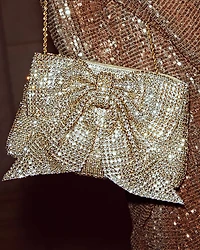 Jolene Diamante Small Bow Clutch