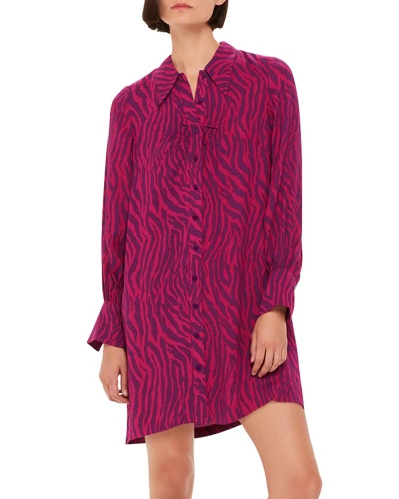 Zebra Stripe Collar Dress