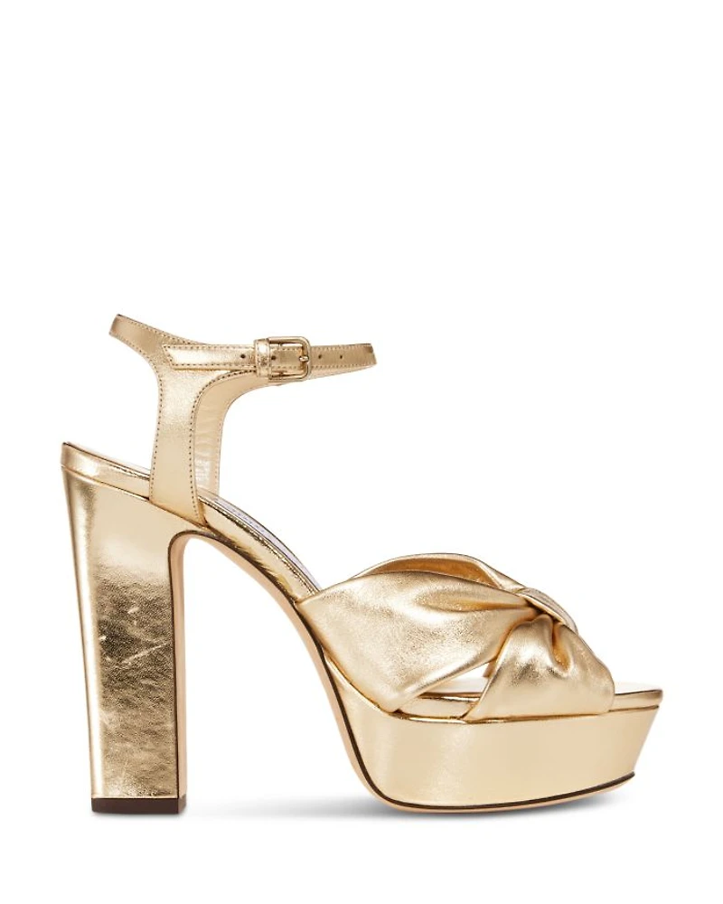 Women's Heloise 120 Metallic Leather High Heel Platform Sandals