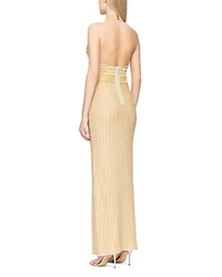 Halter Eyelash Knit Gown