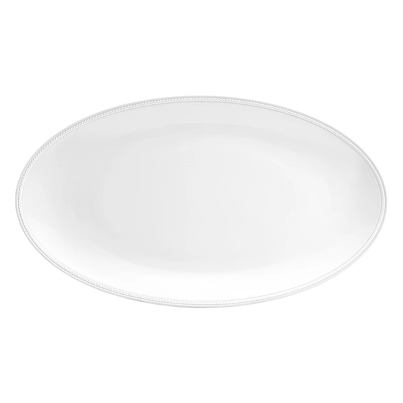 L'Objet Soie Tresse White Oval Platter, Large