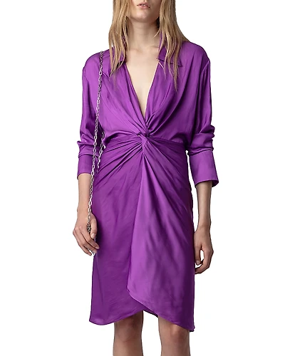 Zadig & Voltaire Rozo Twist Front Satin Dress