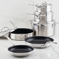 ProBond® Forged 10-Piece Professional Clad Stainless Steel Cookware Set with TITUM® Nonstick