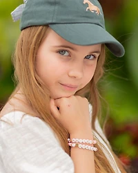 Girls' Horse Bow Baseball Hat in Hunter Green - Baby, Little Kid, Big Kid