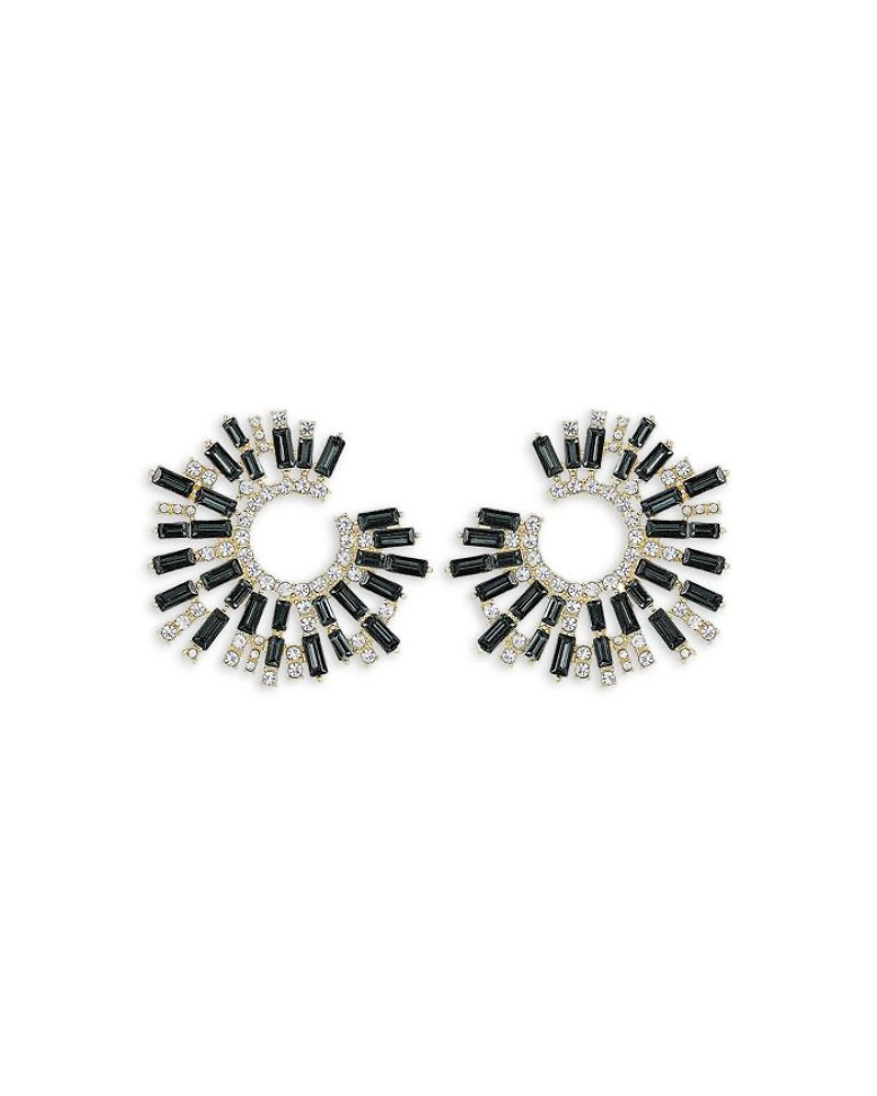 Opulent Stardust Open Circle Earrings in 18K Gold Plated