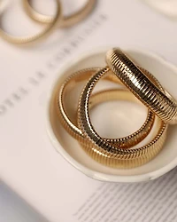 Golden Hour Stretch Bracelets 18K Gold Plated or Rhodium Plated, Set of 3