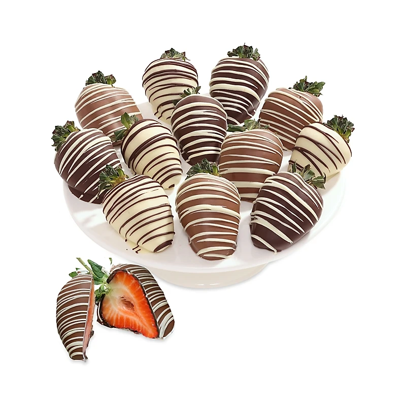 Chocolate Covered Company Premium Belgian Chocolate Covered Classic Strawberries, 12 Piece