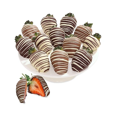 Chocolate Covered Company Premium Belgian Chocolate Covered Classic Strawberries, 12 Piece