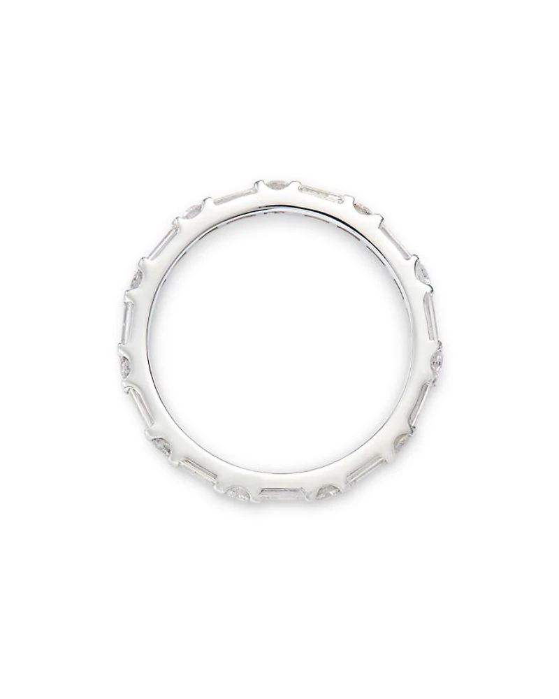 Diamond Eternity Band 14K White Gold, 0.75 tcw