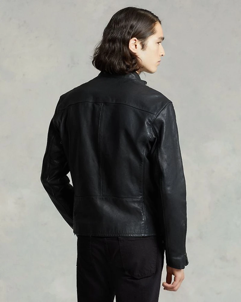 Lambskin Leather Café Racer Jacket