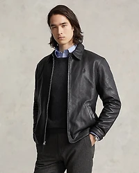 Polo Ralph Lauren Maxwell Lambskin Leather Zip Jacket